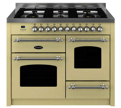 BRITANNIA  Fleet 110 RC11XGGFLCR Dual Fuel Range Cooker - Matte Cream & Stainless Steel